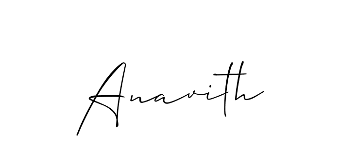 Anavith stylish signature style. Best Handwritten Sign (Allison_Script) for my name. Handwritten Signature Collection Ideas for my name Anavith. Anavith signature style 2 images and pictures png