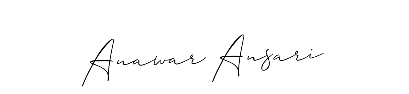 The best way (Allison_Script) to make a short signature is to pick only two or three words in your name. The name Anawar Ansari include a total of six letters. For converting this name. Anawar Ansari signature style 2 images and pictures png