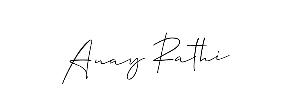 The best way (Allison_Script) to make a short signature is to pick only two or three words in your name. The name Anay Rathi include a total of six letters. For converting this name. Anay Rathi signature style 2 images and pictures png