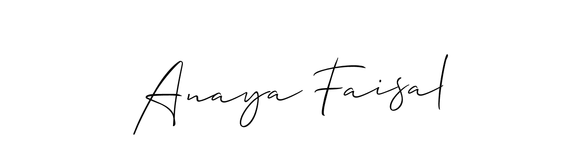 The best way (Allison_Script) to make a short signature is to pick only two or three words in your name. The name Anaya Faisal include a total of six letters. For converting this name. Anaya Faisal signature style 2 images and pictures png