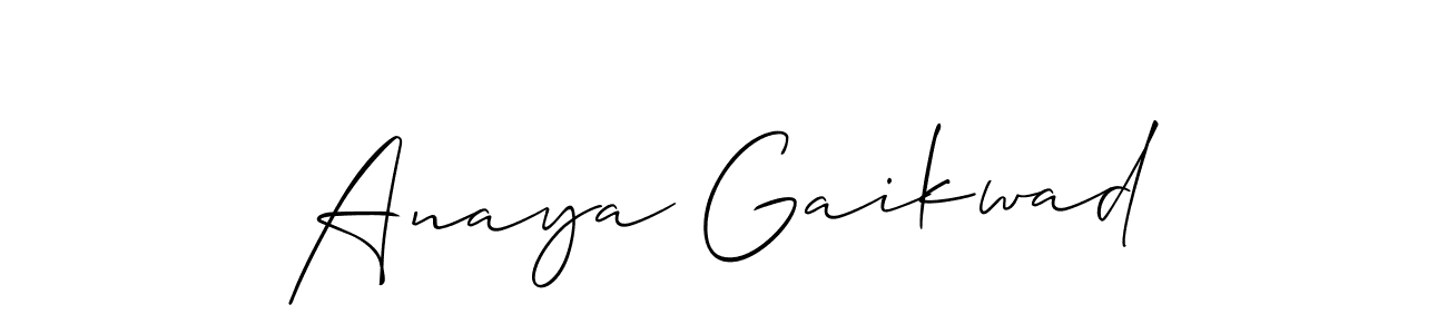 How to make Anaya Gaikwad name signature. Use Allison_Script style for creating short signs online. This is the latest handwritten sign. Anaya Gaikwad signature style 2 images and pictures png