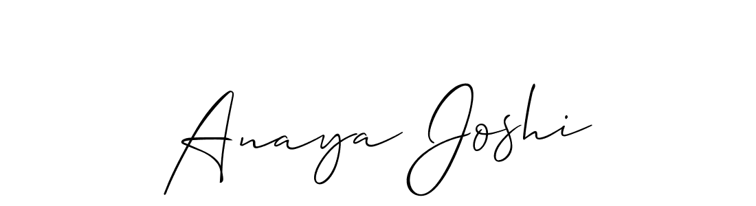 Also we have Anaya Joshi name is the best signature style. Create professional handwritten signature collection using Allison_Script autograph style. Anaya Joshi signature style 2 images and pictures png