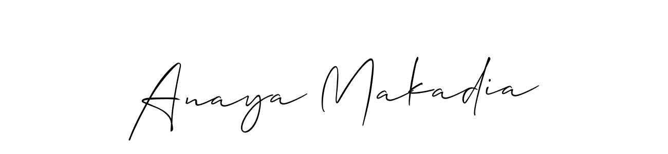 Anaya Makadia stylish signature style. Best Handwritten Sign (Allison_Script) for my name. Handwritten Signature Collection Ideas for my name Anaya Makadia. Anaya Makadia signature style 2 images and pictures png