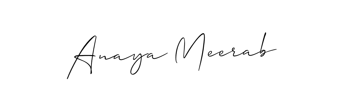 if you are searching for the best signature style for your name Anaya Meerab. so please give up your signature search. here we have designed multiple signature styles  using Allison_Script. Anaya Meerab signature style 2 images and pictures png