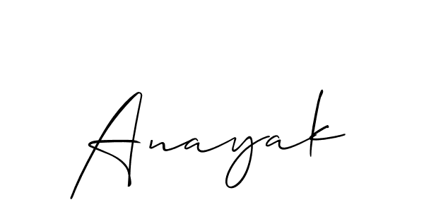 It looks lik you need a new signature style for name Anayak. Design unique handwritten (Allison_Script) signature with our free signature maker in just a few clicks. Anayak signature style 2 images and pictures png