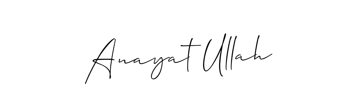 The best way (Allison_Script) to make a short signature is to pick only two or three words in your name. The name Anayat Ullah include a total of six letters. For converting this name. Anayat Ullah signature style 2 images and pictures png