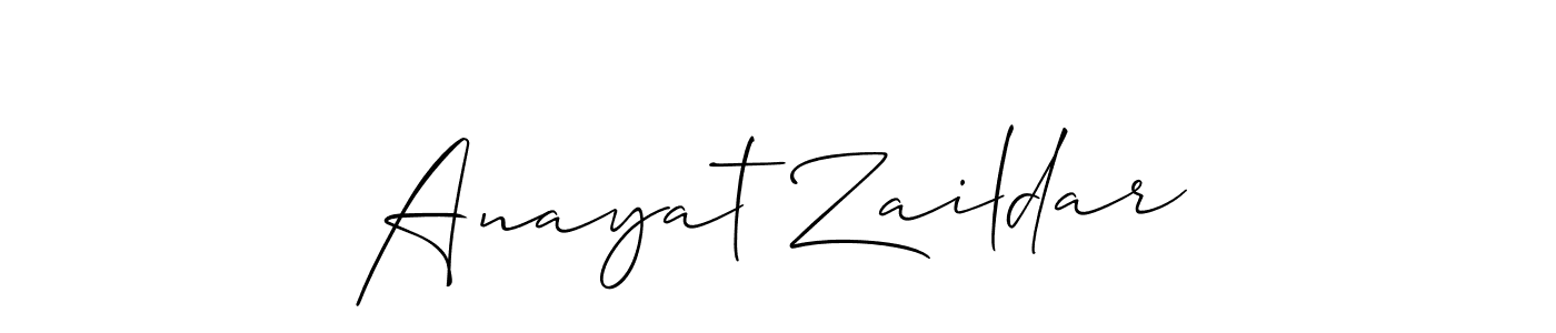 Make a beautiful signature design for name Anayat Zaildar. With this signature (Allison_Script) style, you can create a handwritten signature for free. Anayat Zaildar signature style 2 images and pictures png