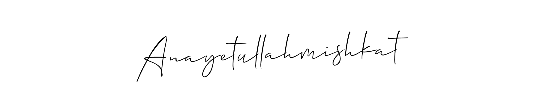 Allison_Script is a professional signature style that is perfect for those who want to add a touch of class to their signature. It is also a great choice for those who want to make their signature more unique. Get Anayetullahmishkat name to fancy signature for free. Anayetullahmishkat signature style 2 images and pictures png