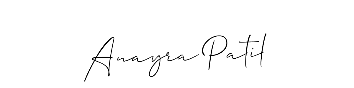 It looks lik you need a new signature style for name Anayra Patil. Design unique handwritten (Allison_Script) signature with our free signature maker in just a few clicks. Anayra Patil signature style 2 images and pictures png