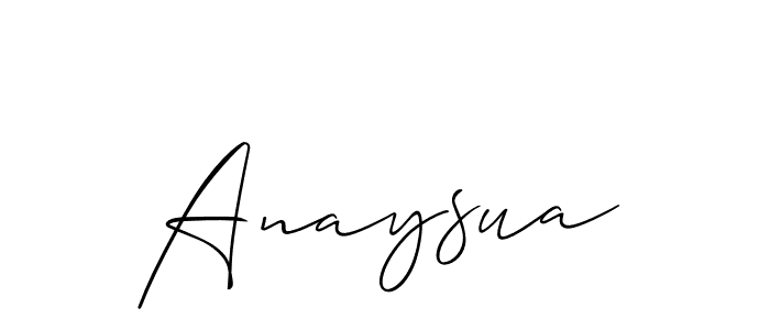 The best way (Allison_Script) to make a short signature is to pick only two or three words in your name. The name Anaysua include a total of six letters. For converting this name. Anaysua signature style 2 images and pictures png