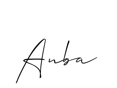 Use a signature maker to create a handwritten signature online. With this signature software, you can design (Allison_Script) your own signature for name Anba. Anba signature style 2 images and pictures png