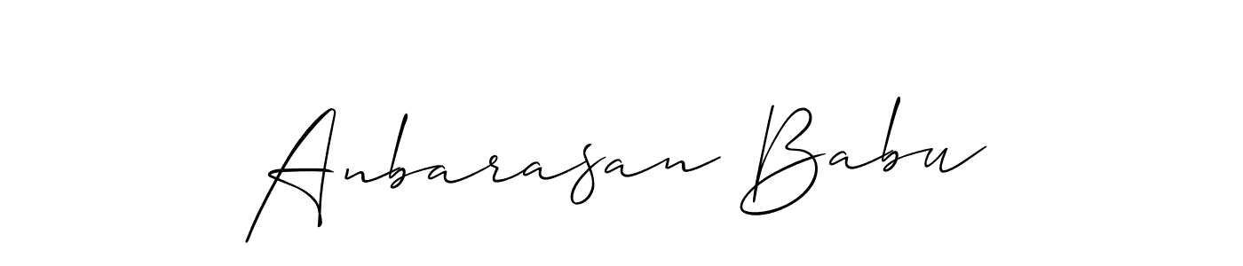 Make a beautiful signature design for name Anbarasan Babu. With this signature (Allison_Script) style, you can create a handwritten signature for free. Anbarasan Babu signature style 2 images and pictures png