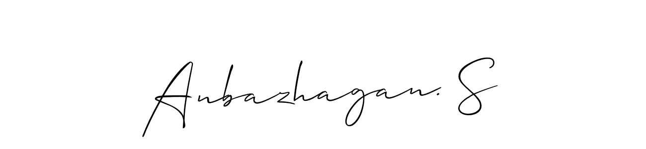 Make a beautiful signature design for name Anbazhagan. S. With this signature (Allison_Script) style, you can create a handwritten signature for free. Anbazhagan. S signature style 2 images and pictures png