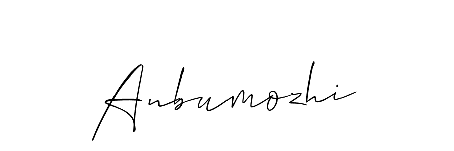 Create a beautiful signature design for name Anbumozhi. With this signature (Allison_Script) fonts, you can make a handwritten signature for free. Anbumozhi signature style 2 images and pictures png