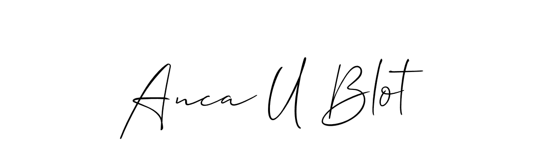 How to make Anca U Blot name signature. Use Allison_Script style for creating short signs online. This is the latest handwritten sign. Anca U Blot signature style 2 images and pictures png