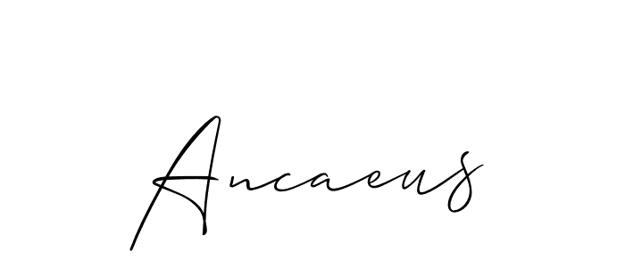 Design your own signature with our free online signature maker. With this signature software, you can create a handwritten (Allison_Script) signature for name Ancaeus. Ancaeus signature style 2 images and pictures png