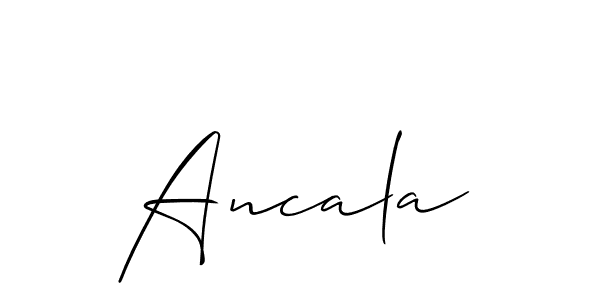 Use a signature maker to create a handwritten signature online. With this signature software, you can design (Allison_Script) your own signature for name Ancala. Ancala signature style 2 images and pictures png