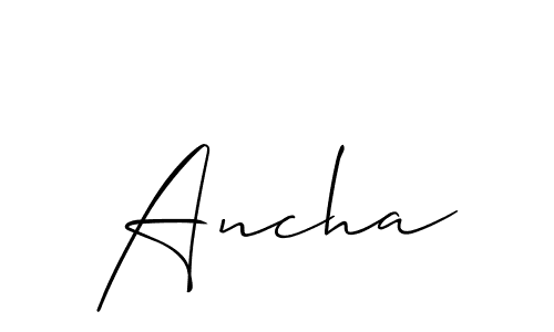 Create a beautiful signature design for name Ancha. With this signature (Allison_Script) fonts, you can make a handwritten signature for free. Ancha signature style 2 images and pictures png
