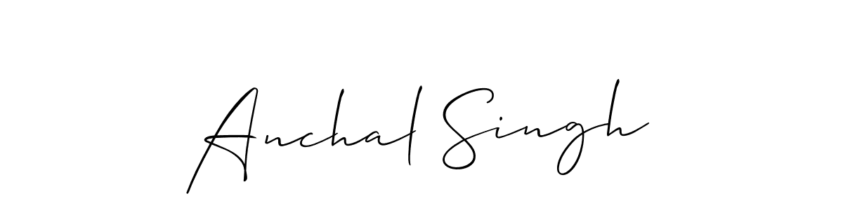 How to make Anchal Singh name signature. Use Allison_Script style for creating short signs online. This is the latest handwritten sign. Anchal Singh signature style 2 images and pictures png