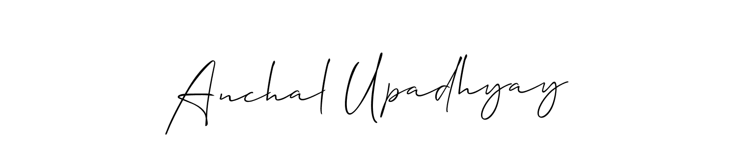 Make a beautiful signature design for name Anchal Upadhyay. With this signature (Allison_Script) style, you can create a handwritten signature for free. Anchal Upadhyay signature style 2 images and pictures png