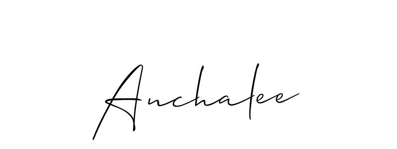 The best way (Allison_Script) to make a short signature is to pick only two or three words in your name. The name Anchalee include a total of six letters. For converting this name. Anchalee signature style 2 images and pictures png