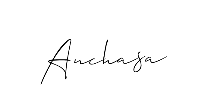 Use a signature maker to create a handwritten signature online. With this signature software, you can design (Allison_Script) your own signature for name Anchasa. Anchasa signature style 2 images and pictures png