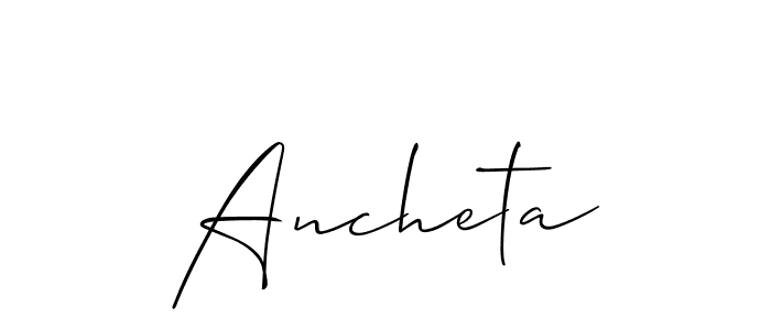 if you are searching for the best signature style for your name Ancheta. so please give up your signature search. here we have designed multiple signature styles  using Allison_Script. Ancheta signature style 2 images and pictures png