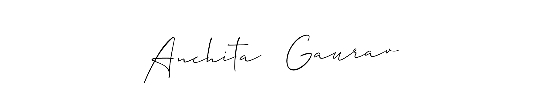 Also You can easily find your signature by using the search form. We will create Anchita ♡ Gaurav name handwritten signature images for you free of cost using Allison_Script sign style. Anchita ♡ Gaurav signature style 2 images and pictures png