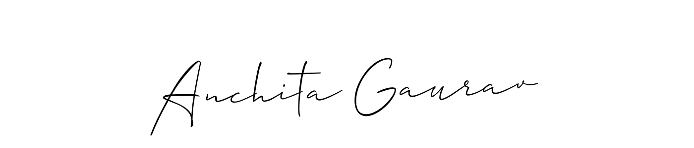 How to make Anchita Gaurav name signature. Use Allison_Script style for creating short signs online. This is the latest handwritten sign. Anchita Gaurav signature style 2 images and pictures png