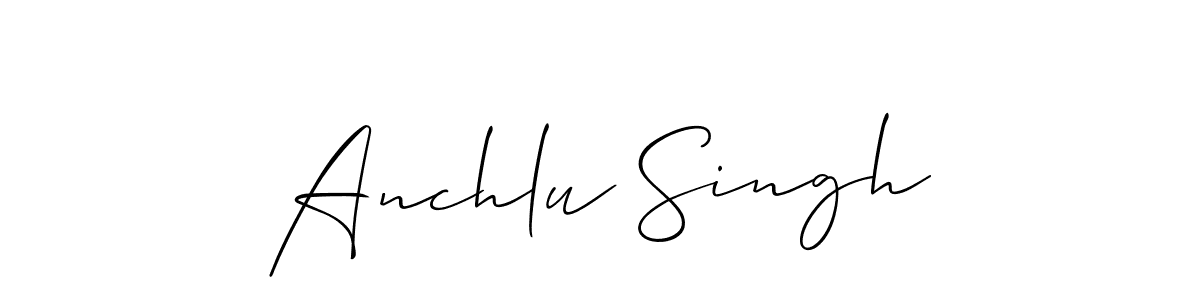 The best way (Allison_Script) to make a short signature is to pick only two or three words in your name. The name Anchlu Singh include a total of six letters. For converting this name. Anchlu Singh signature style 2 images and pictures png