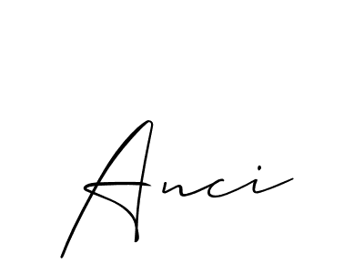 It looks lik you need a new signature style for name Anci. Design unique handwritten (Allison_Script) signature with our free signature maker in just a few clicks. Anci signature style 2 images and pictures png