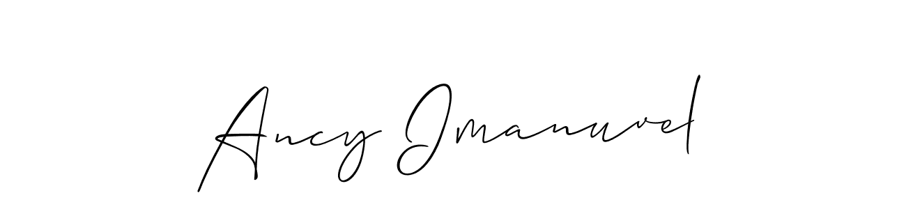 The best way (Allison_Script) to make a short signature is to pick only two or three words in your name. The name Ancy Imanuvel include a total of six letters. For converting this name. Ancy Imanuvel signature style 2 images and pictures png