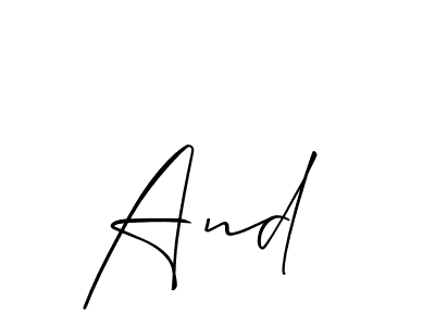 Design your own signature with our free online signature maker. With this signature software, you can create a handwritten (Allison_Script) signature for name And . And  signature style 2 images and pictures png