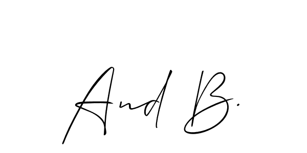 Similarly Allison_Script is the best handwritten signature design. Signature creator online .You can use it as an online autograph creator for name And B.. And B. signature style 2 images and pictures png