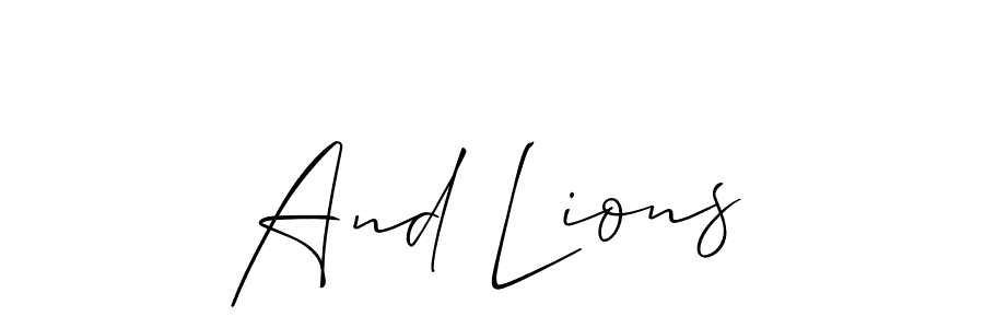 Also You can easily find your signature by using the search form. We will create And Lions name handwritten signature images for you free of cost using Allison_Script sign style. And Lions signature style 2 images and pictures png