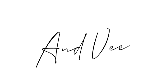 Make a short And Vee signature style. Manage your documents anywhere anytime using Allison_Script. Create and add eSignatures, submit forms, share and send files easily. And Vee signature style 2 images and pictures png