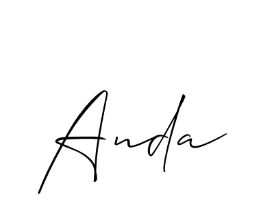 How to Draw Anda signature style? Allison_Script is a latest design signature styles for name Anda. Anda signature style 2 images and pictures png