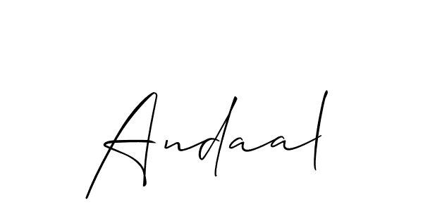 Design your own signature with our free online signature maker. With this signature software, you can create a handwritten (Allison_Script) signature for name Andaal. Andaal signature style 2 images and pictures png
