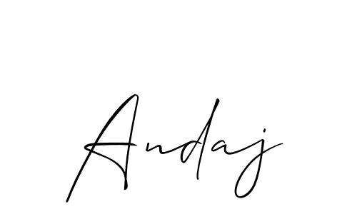Create a beautiful signature design for name Andaj. With this signature (Allison_Script) fonts, you can make a handwritten signature for free. Andaj signature style 2 images and pictures png