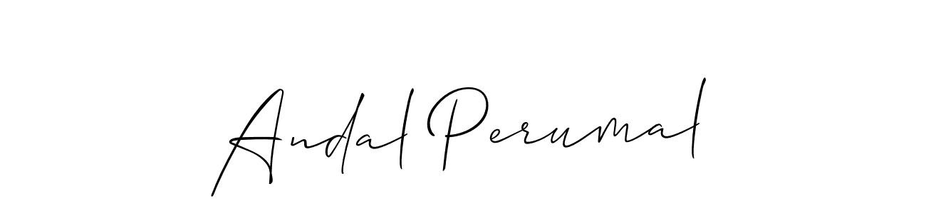 Use a signature maker to create a handwritten signature online. With this signature software, you can design (Allison_Script) your own signature for name Andal Perumal. Andal Perumal signature style 2 images and pictures png