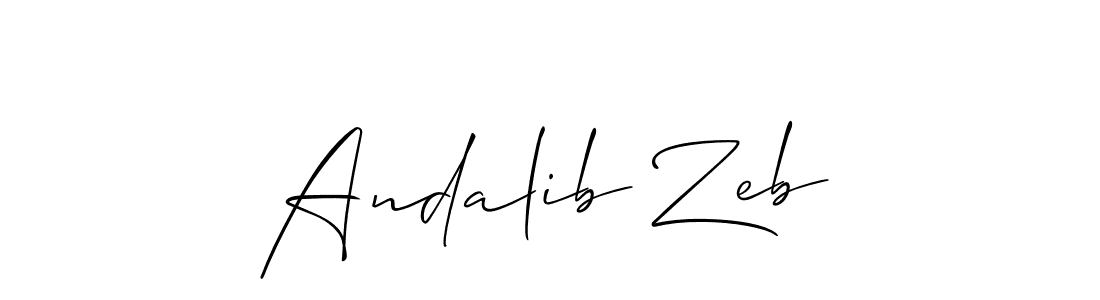 if you are searching for the best signature style for your name Andalib Zeb. so please give up your signature search. here we have designed multiple signature styles  using Allison_Script. Andalib Zeb signature style 2 images and pictures png