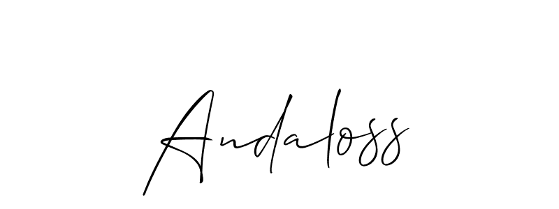 Allison_Script is a professional signature style that is perfect for those who want to add a touch of class to their signature. It is also a great choice for those who want to make their signature more unique. Get Andaloss name to fancy signature for free. Andaloss signature style 2 images and pictures png