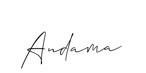 Use a signature maker to create a handwritten signature online. With this signature software, you can design (Allison_Script) your own signature for name Andama. Andama signature style 2 images and pictures png