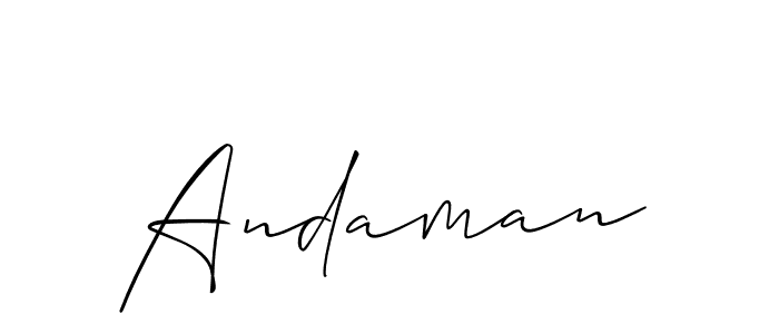 Use a signature maker to create a handwritten signature online. With this signature software, you can design (Allison_Script) your own signature for name Andaman. Andaman signature style 2 images and pictures png