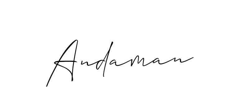 The best way (Allison_Script) to make a short signature is to pick only two or three words in your name. The name Andaman  include a total of six letters. For converting this name. Andaman  signature style 2 images and pictures png