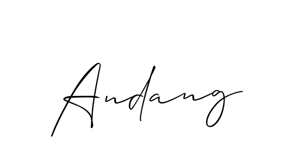 You should practise on your own different ways (Allison_Script) to write your name (Andang) in signature. don't let someone else do it for you. Andang signature style 2 images and pictures png