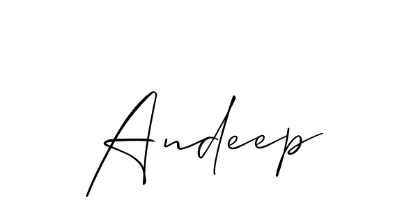 Andeep stylish signature style. Best Handwritten Sign (Allison_Script) for my name. Handwritten Signature Collection Ideas for my name Andeep. Andeep signature style 2 images and pictures png