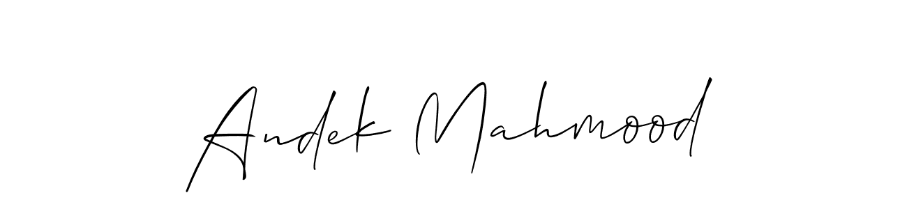 How to make Andek Mahmood signature? Allison_Script is a professional autograph style. Create handwritten signature for Andek Mahmood name. Andek Mahmood signature style 2 images and pictures png