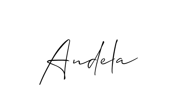 Create a beautiful signature design for name Andela. With this signature (Allison_Script) fonts, you can make a handwritten signature for free. Andela signature style 2 images and pictures png