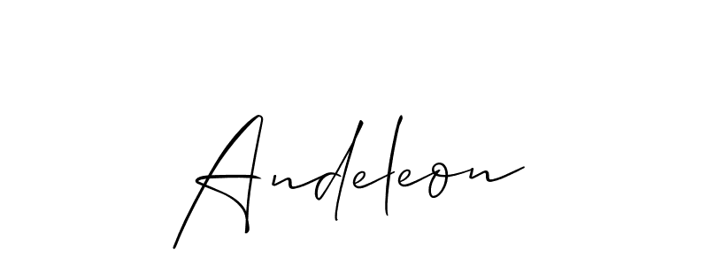 You can use this online signature creator to create a handwritten signature for the name Andeleon. This is the best online autograph maker. Andeleon signature style 2 images and pictures png